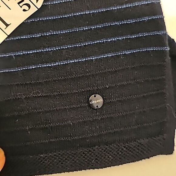 Olsen Henny Pullover Sweater in Black/White Stripe Size s - Picture 8 of 8